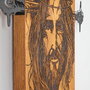 Wallity Culture Accesorio decorativo de pared de madera y metal Negro y Nogal